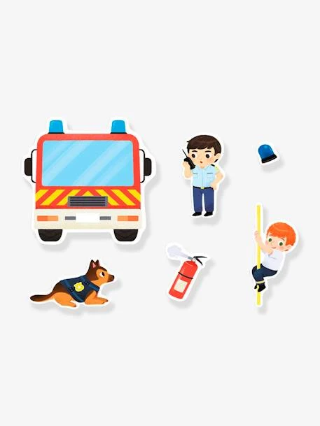 Cahier D'activitĂ©s Mes Premiers Autocollants - Mes 500 Autocollants Police Et Pompiers AUZOU Jaune - Auzou â Image 3