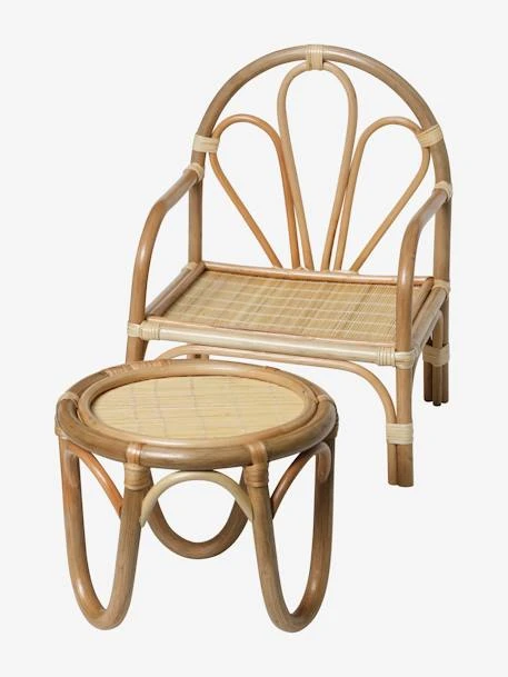 Chaise + Table Poupon En Rotin Beige - Vertbaudet – Image 6