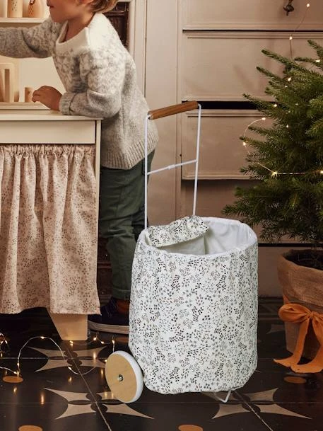 Panier De Courses à Roulettes En Métal, Tissu Et Bois FSC® Gris - Vertbaudet – Image 3