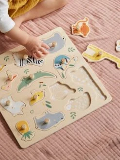 Puzzle Boutons Jungle En Bois FSC® Multicolore - Vertbaudet