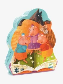 Puzzle Les 3 Petits Cochons 24 Pièces DJECO Multicolore - Djeco